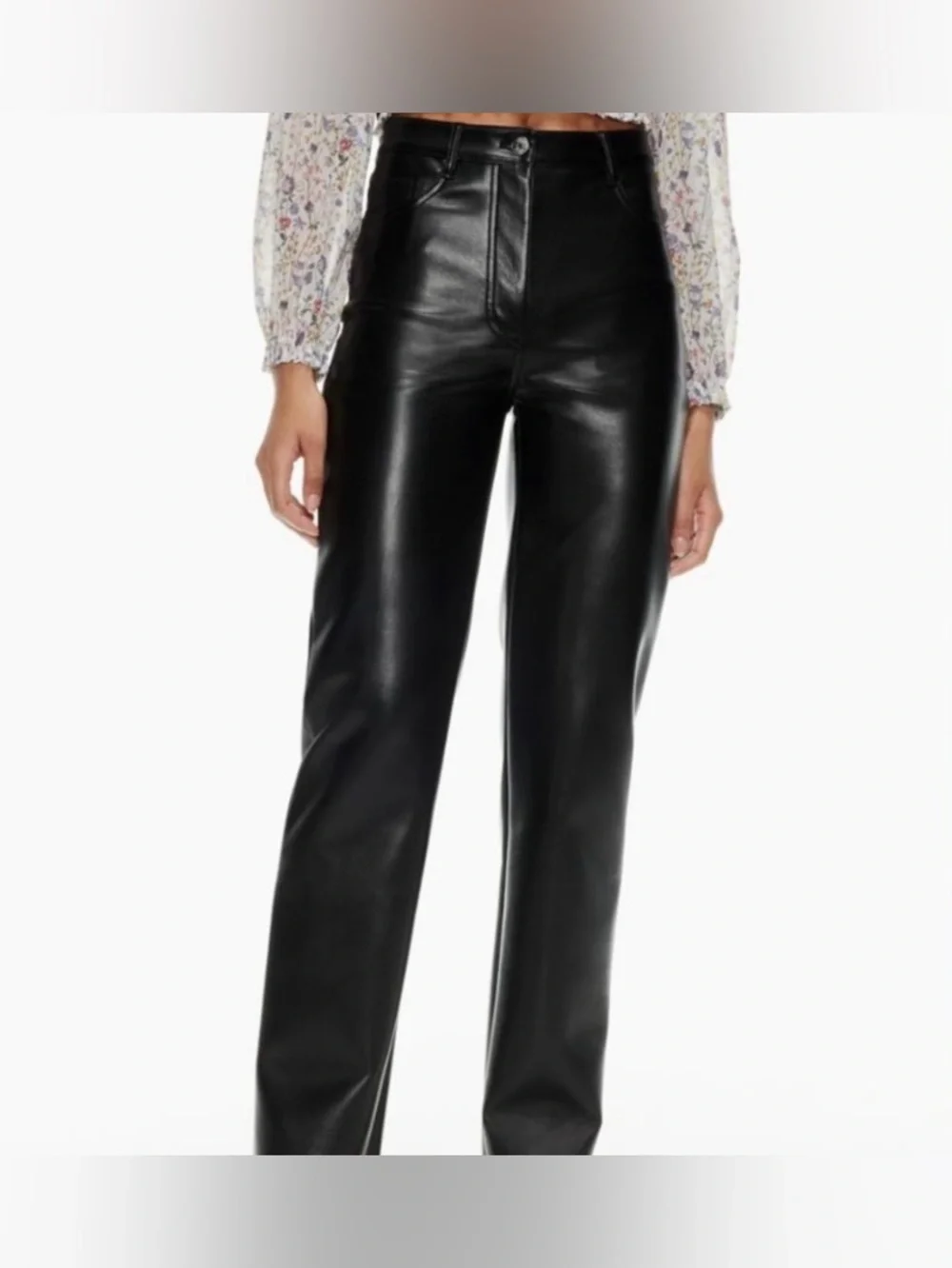 Wilfred Melina High-Waist Faux Leather Pants - Black - Picture 2 of 7